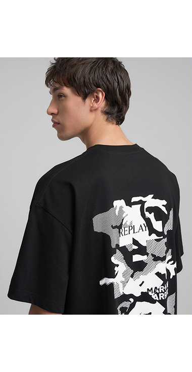 オーバーフィット REPLAY X MARTIN GARRIX ロゴ&グラフィックTシャツ 詳細画像 ブラック 6